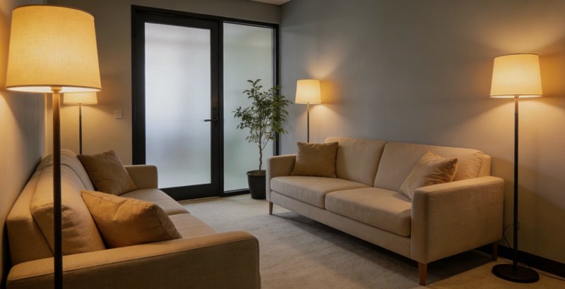 一位遗传咨询师正在办公室内为客