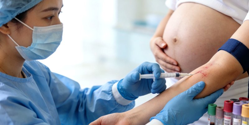 医护人员进行无创口腔拭子采样或