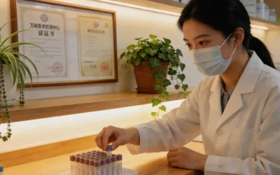 医生与患者共同查看ctDNA检测报告示意图