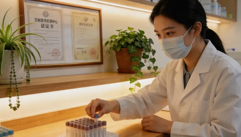 医生与患者共同查看ctDNA检测报告示意图