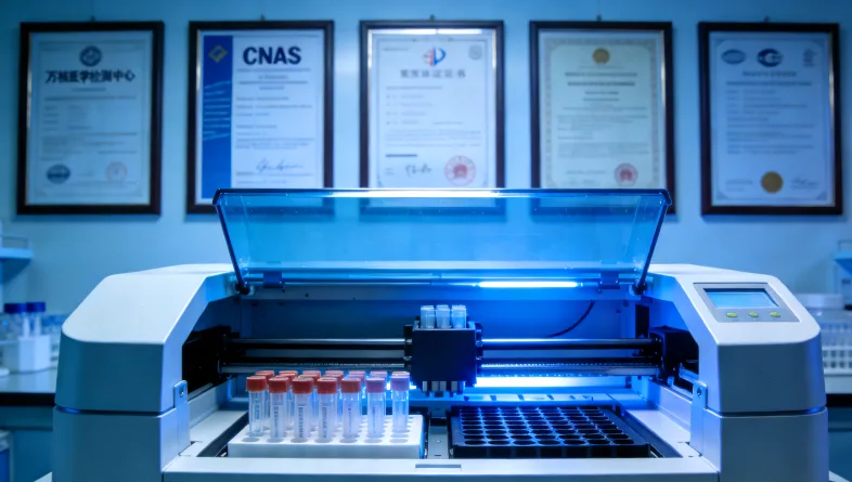 医生在电脑前对比分析多份ctDNA检测报告