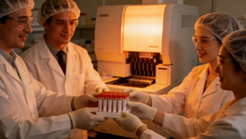 传统活检与液体活检(抽血)对比漫画