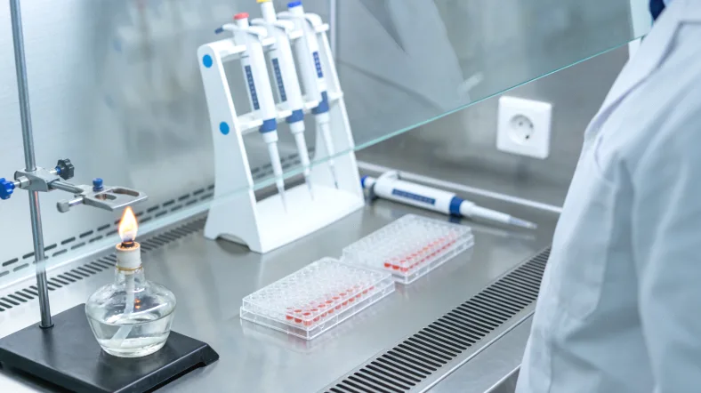 医生在超声实时引导下进行肝穿刺活检操作示意图