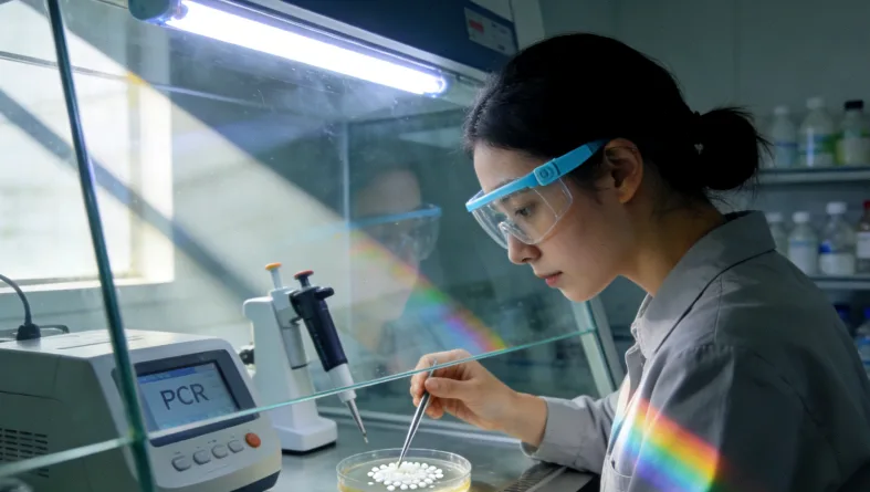 组织活检与血液抽检的对比漫画图