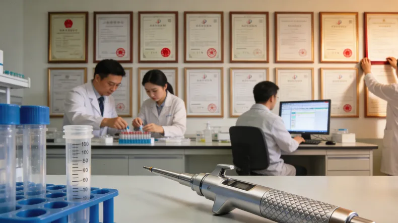 病理科医生在处理活检组织样本