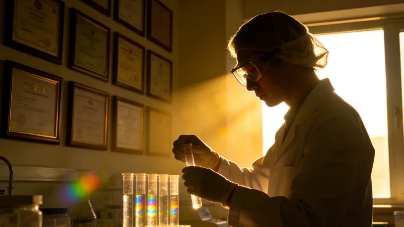 妇科肿瘤医生在办公室分析患者影像资料与基因报告