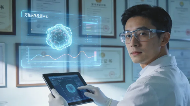 病理医生在显微镜下观察组织切片