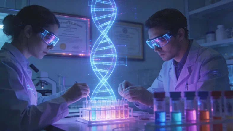 医生与患者共同查看基因检测报告