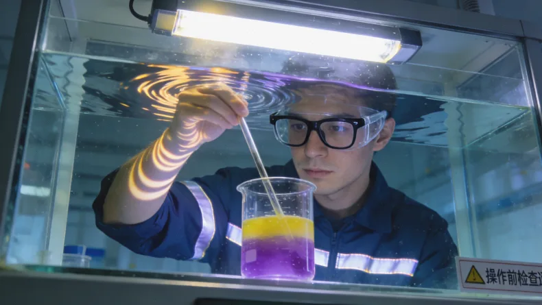 病理科医生在显微镜下观察胃组织切片