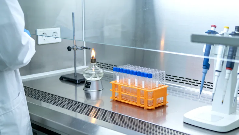 一位女性在诊室与医生交谈,面前放着病历