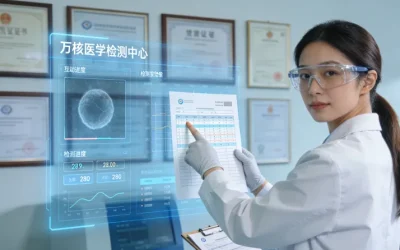 医生与肝癌患者讨论基因检测报告