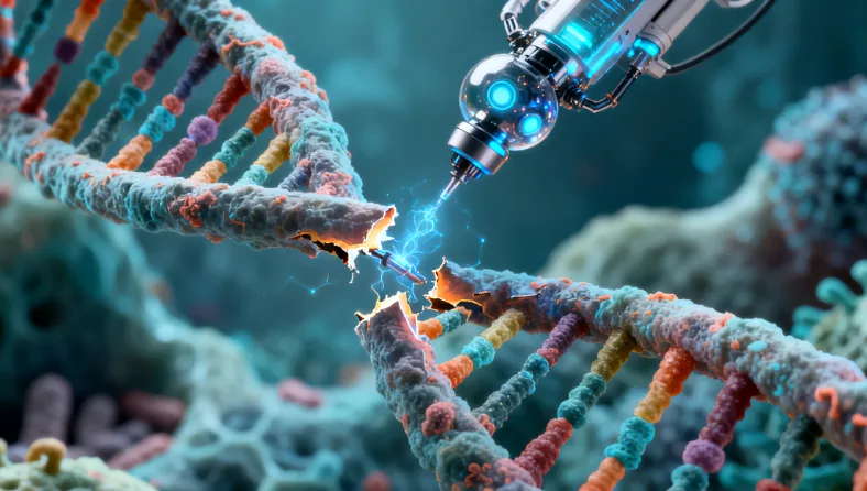 医生正在显微镜下观察血涂片