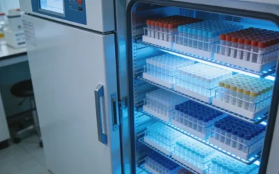 一位患者拿着基因检测报告，在肝胆外科和肿瘤科指示牌前犹豫