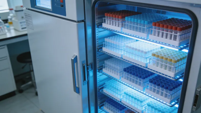 一位患者拿着基因检测报告,在肝胆外科和肿瘤科指示牌前犹豫