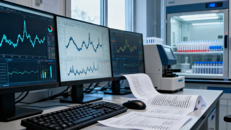 一位女性正在查看她的21基因检测报告单