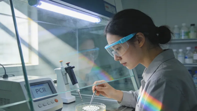 女性在复查时与医生沟通的场景