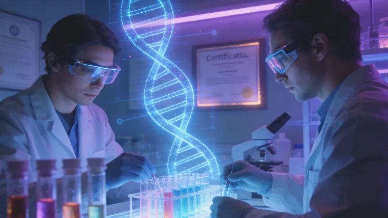 医生与患者共同查看基因检测报告