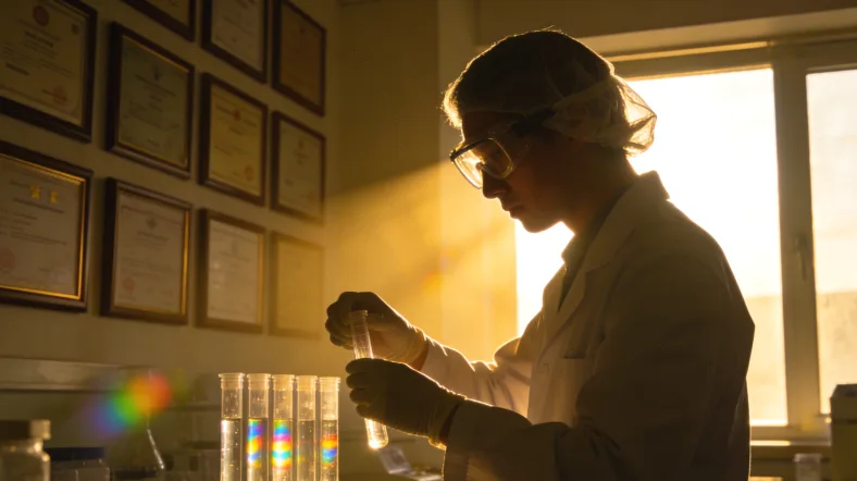 一位消费者正对比两份不同基因检测报告的困惑表情