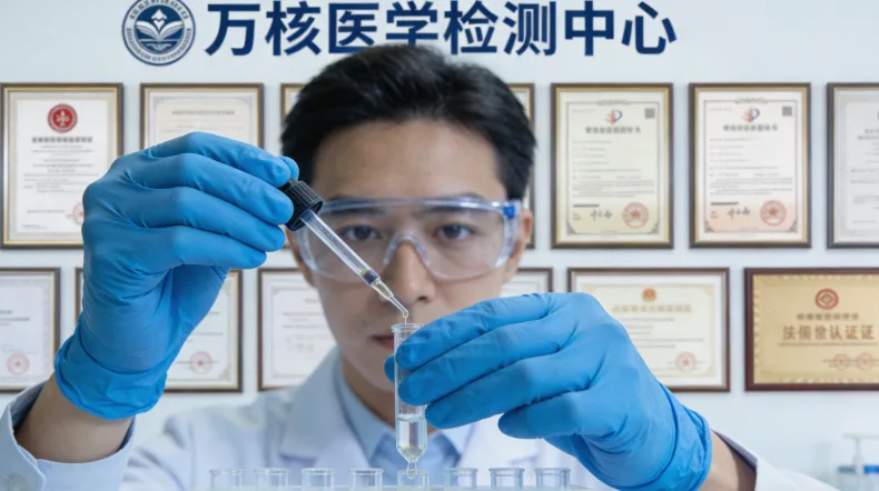 形象化的基因序列，其中一个位点被打上问号标记