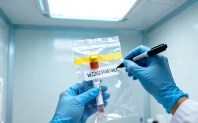 医生和患者共同查看基因检测报告单