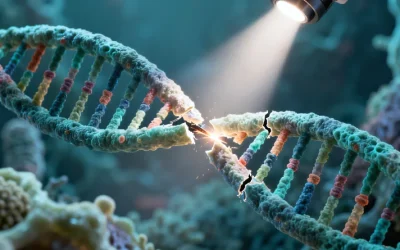 显微镜下的人类染色体核型图