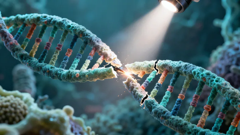 显微镜下的人类染色体核型图