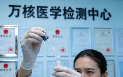 医生与患者沟通放疗后检测问题的示意图