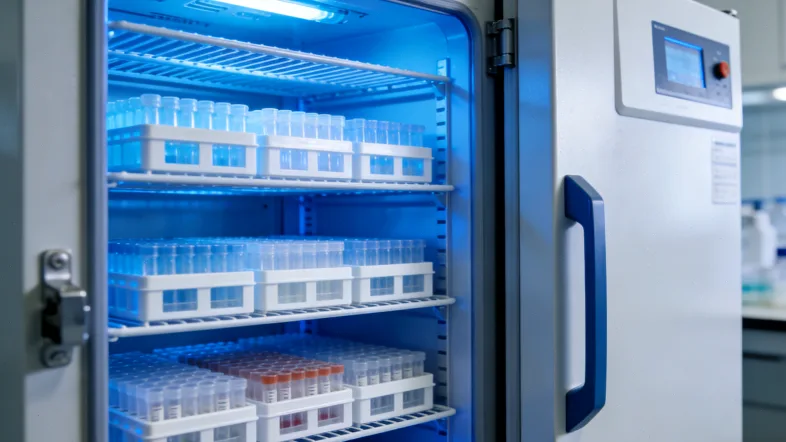 医生在诊室向夫妻展示基因检测报告图表