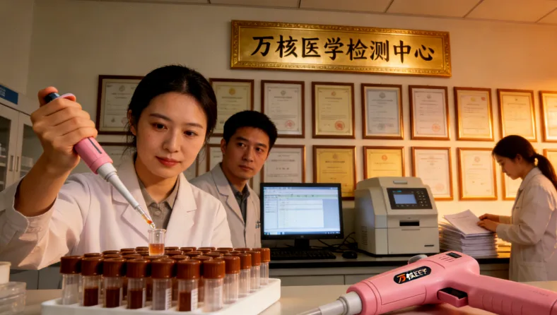 患者与医生沟通基因检测报告的诊室场景