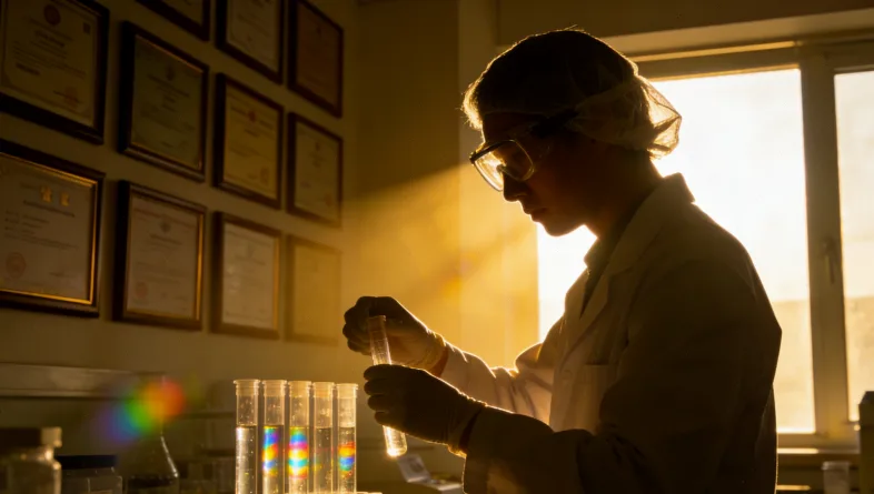 病理科医生在显微镜下观察组织切片