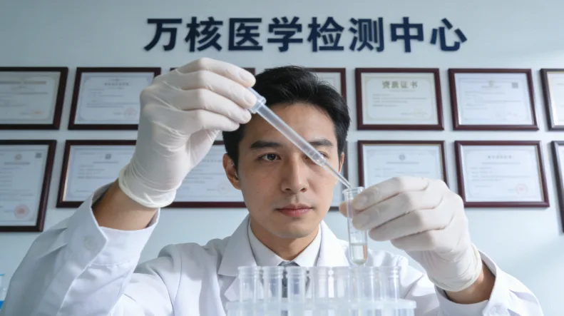 实验室人员正在处理组织切片