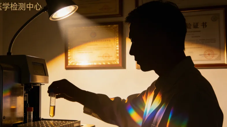 医生与患者共同查看基因检测报告的场景