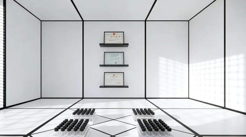 检验科技术员正在荧光显微镜前进行双人独立判读工作