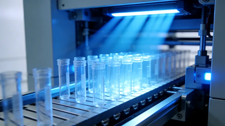 实验室技术人员进行基因测序操作的示意图