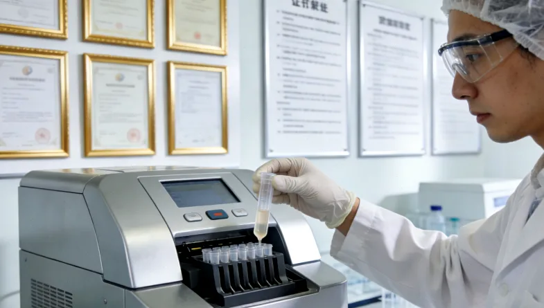 病理医生在显微镜下评估肿瘤组织