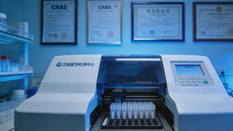 医生与患者围绕基因报告沟通的温馨场景