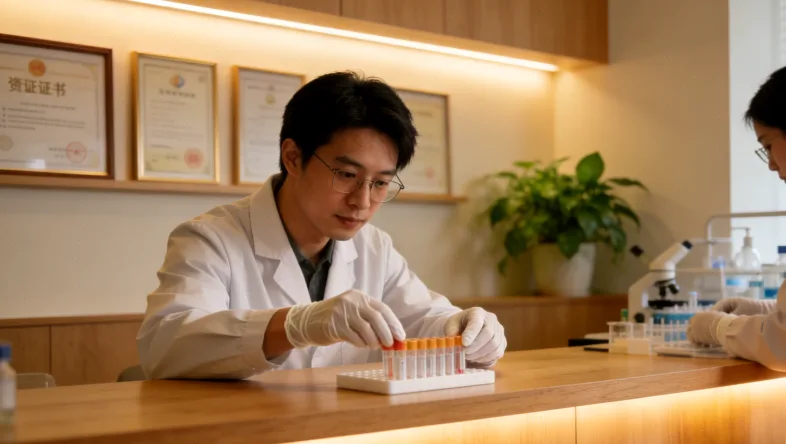 FISH检测镜下图像：红绿分离信号示意RET基因断裂