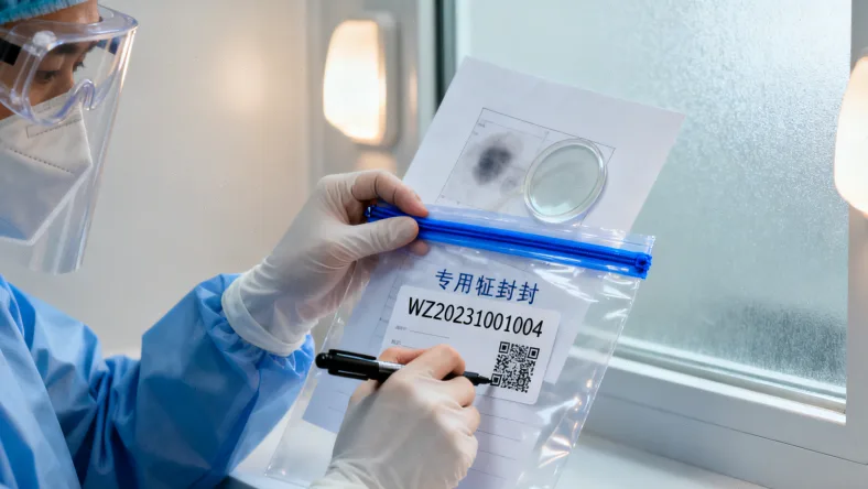 病理医生在显微镜下评估肿瘤细胞含量