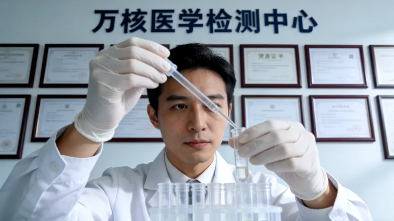 基因检测报告单与放大镜的特写