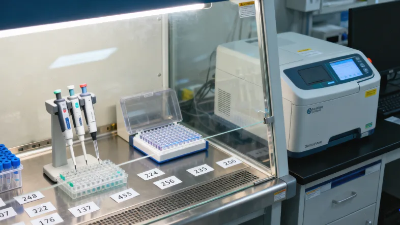 医生与患者共同查看基因检测报告示意图