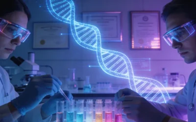 病理医生在显微镜下评估肿瘤组织切片