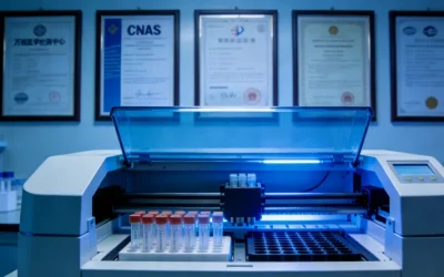 病理科医生在查看肿瘤组织石蜡块