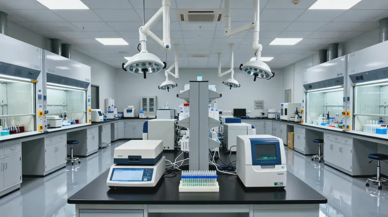 医院病理科医生正在处理检测样本