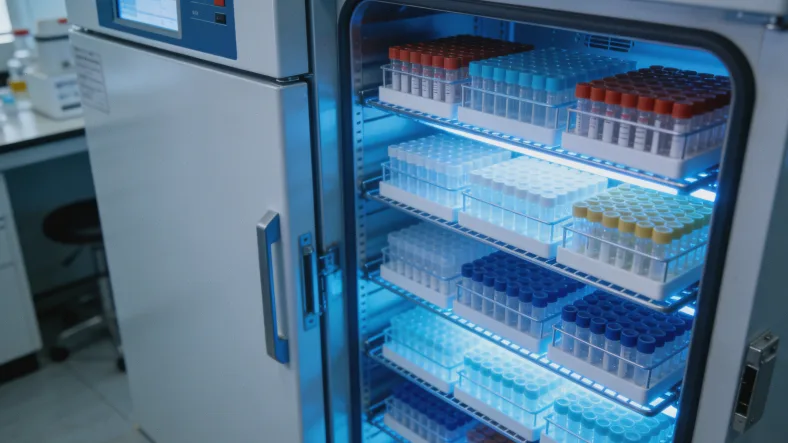 一位患者正在医生办公室查看基因检测报告