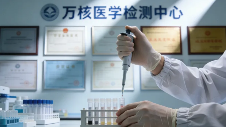 医生与患者坐在桌前，面对电脑（显示基因报告）沟通的场景