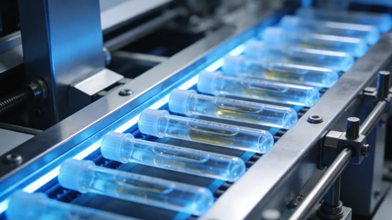 两个人对话的漫画,一人身穿白大褂,一人身穿销售西装