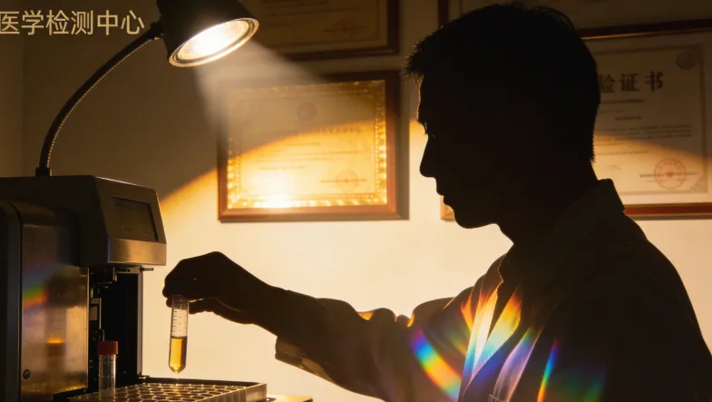 实验室技术人员正在操作基因测序仪