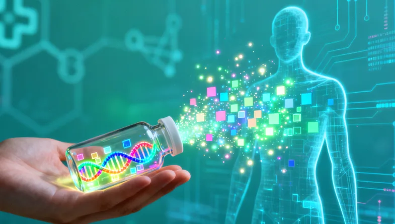 DNA双螺旋与微卫星位点示意图