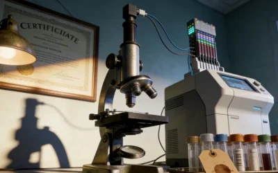 患者认真查看基因检测报告的特写