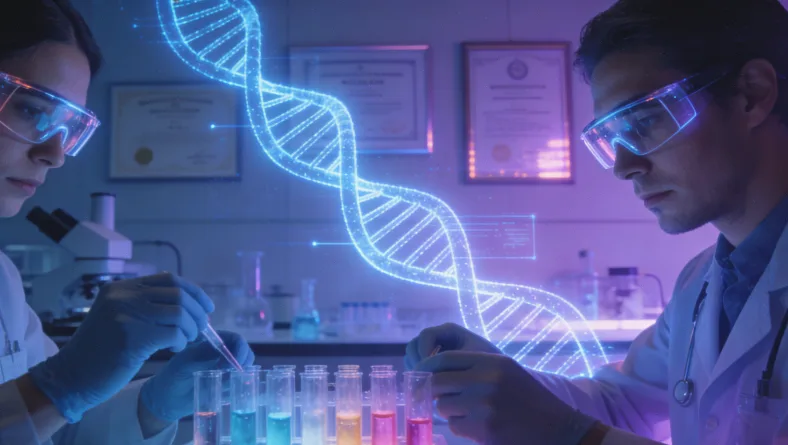 靶向药像钥匙匹配基因锁的卡通图解